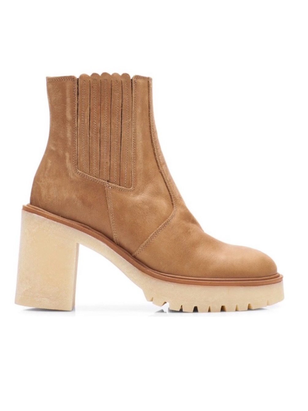 Free People Fp Collection James Chelsea Boots Tan Leather Eu 38 Us 8